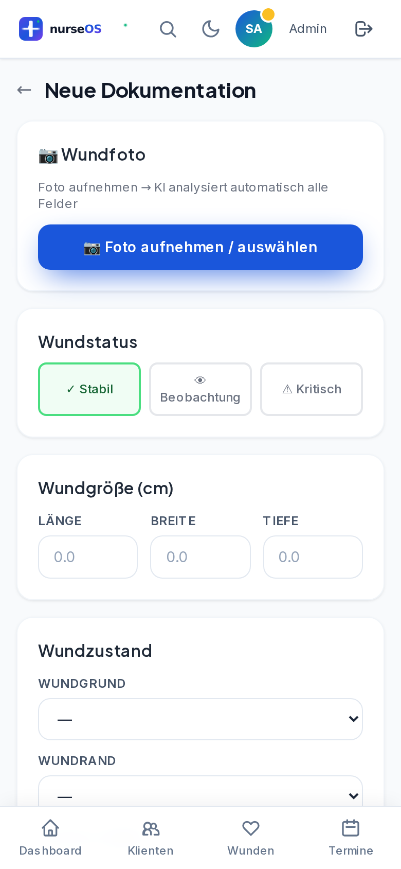 KI-Wundanalyse in der App